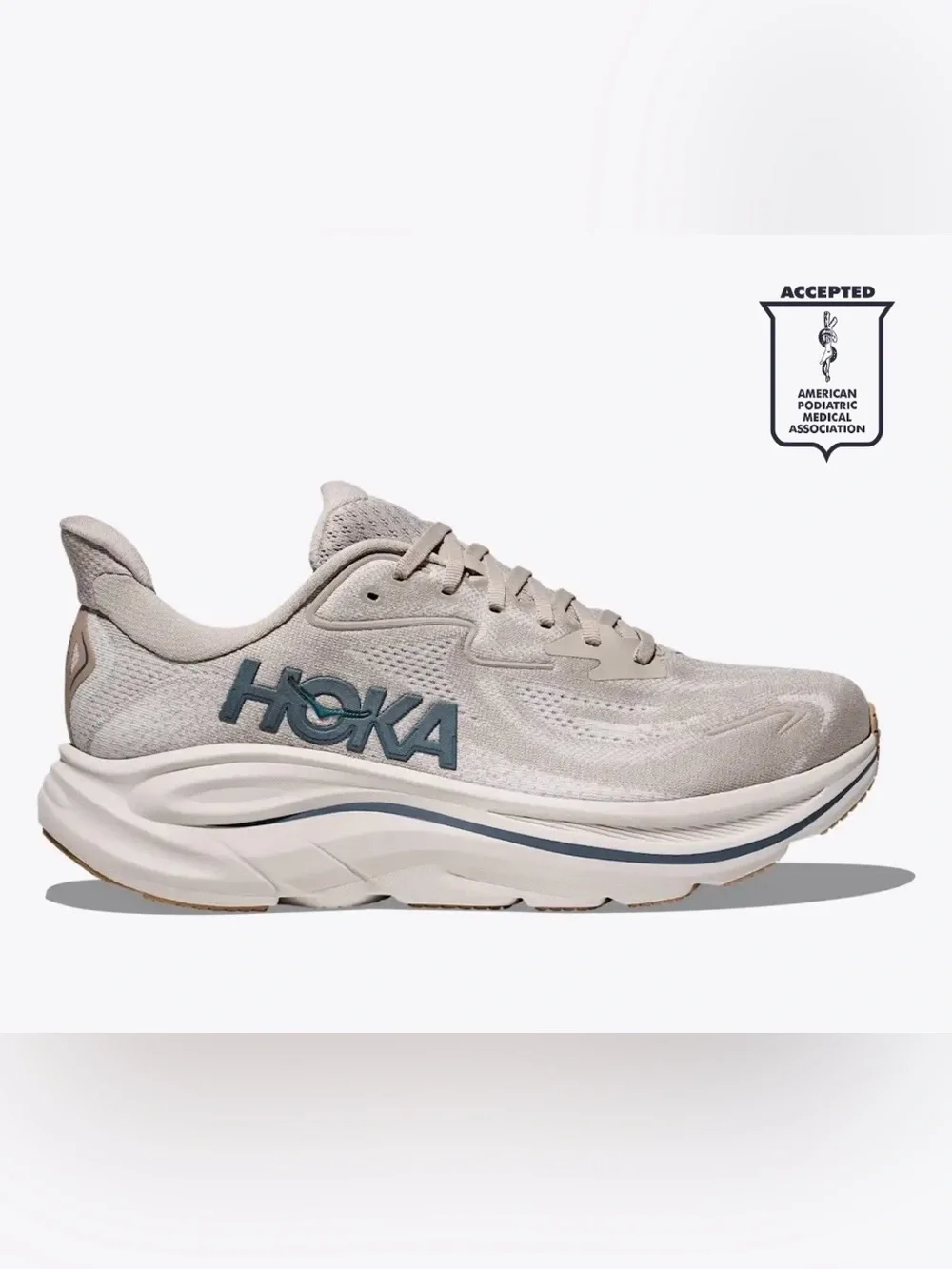 HOKA Clifton 10 Men's Running Shoe -Putty / Grout men size 12D gently used
